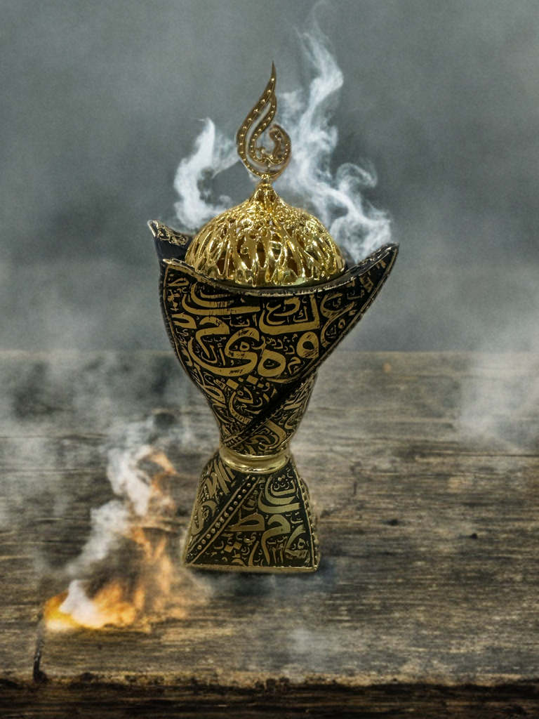 QUEMADOR DE INCIENSO ESTILO ARABE DE LUJO (NEGRO )