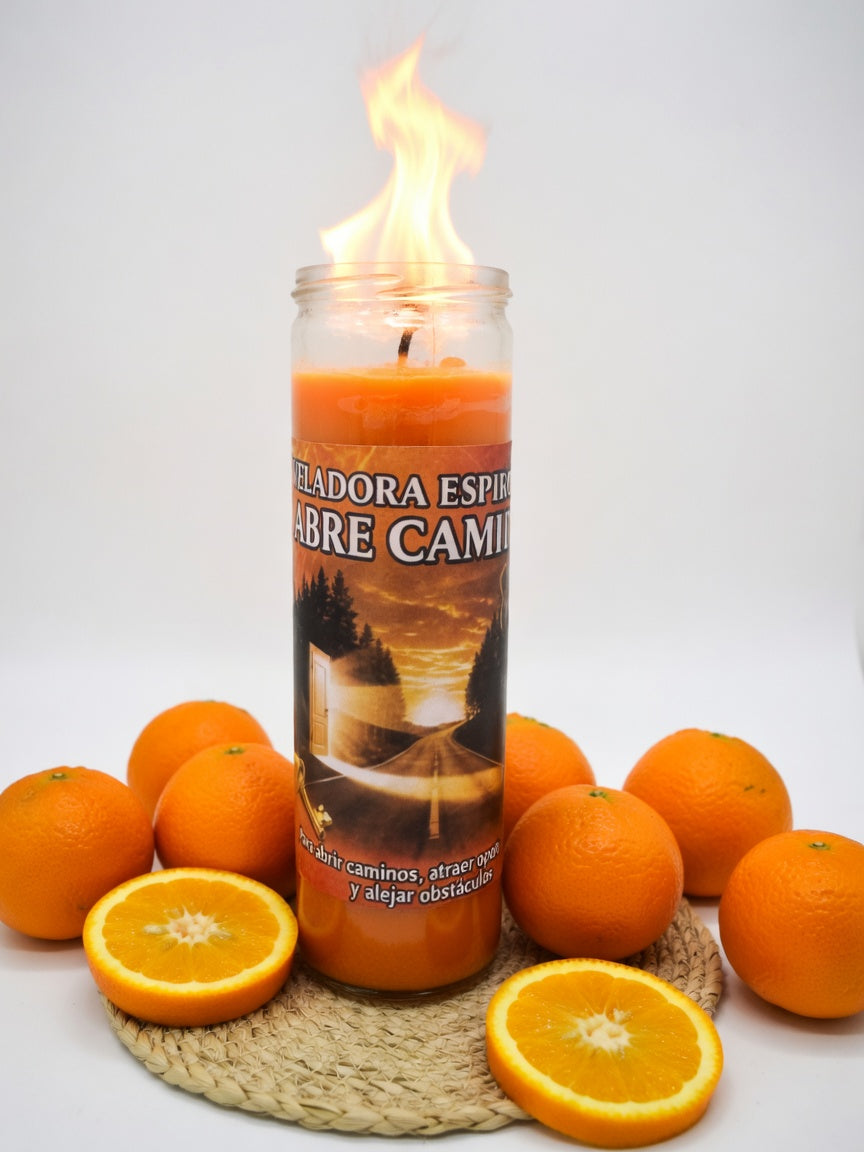 VELADORA PREPARADA DE NARANJA ABRE CAMINOS